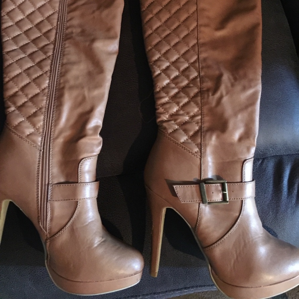 Knee high tan boots